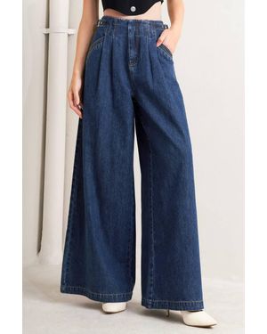 TRUEDAMES Sharp Femininity Denim Pants - Blue