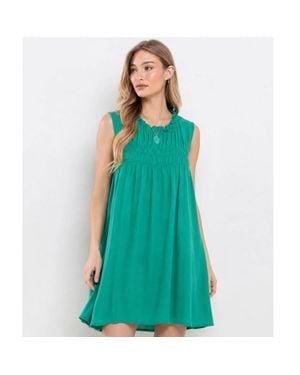 Ces Femme Ruffled Chiffon Mini Dress - Green