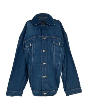 Off-White c/o Virgil Abloh Arrow-Patched Oversized Denim Jacket - Blue