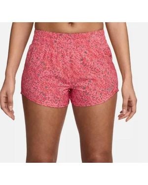Nike One Shorts Dri-Fit Brief-Lined Elastic Waist Active Srt177 - Red