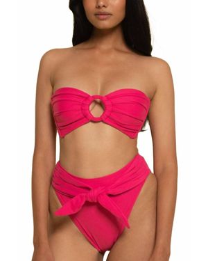 Montce Tori Ties Bandeau Bikini Top - Red