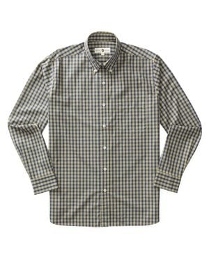 Duck Head Cotton Poplin Sport Shirt Tomlin Plaid - Gray