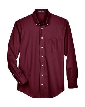 Devon & Jones Crown Collection Broadcloth Woven Dress Shirt - Red