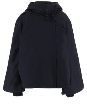 By Malene Birger Boxy Integrated Hood Recycled Cotton Jacket - Blue