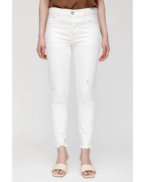 Moussy Merry Tapered-Mid Jean - White