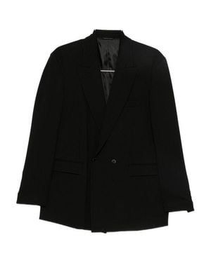 Daniele Alessandrini Double-Breasted Blazer With Wide Lapels - Black
