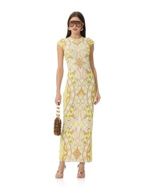 AFRM Cody Geo Scarf Mesh Dress - Metallic