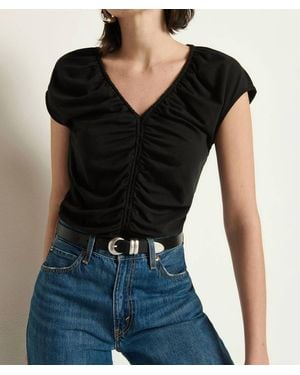 Nation Ltd Dona V-Neck Top - Black