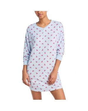 Aqua Playful Sleepwear Dress - Blue