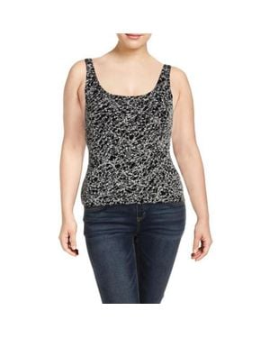 Alex Evenings Knit Glitter Tank Top - Blue