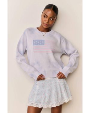 LoveShackFancy Ty Flag Pullover Sweatshirt - Purple