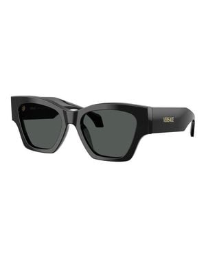 Versace Sunglasses Square Full Rim, Frame And Dark Lens Ve4492Ugb1/87 - Black
