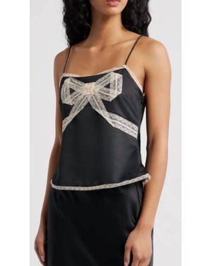 LoveShackFancy Arise Tank Top - Black