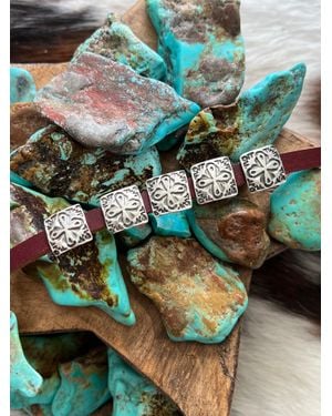 Nizhoni Traders Sterling Mini Concho Slide, Stand Tall - Green