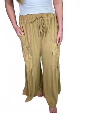 Gigio Wide Leg Cargo Comfy Pants - Green