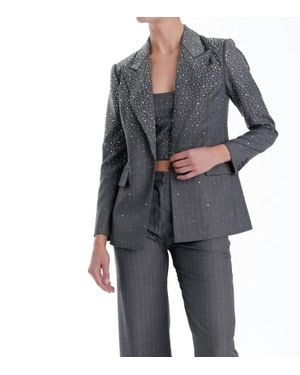 Karina Grimaldi Zoe Rhinestone Blazer - Blue