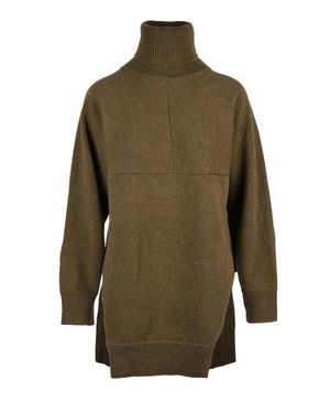 Stefano Mortari Asymmetrical High-Neck Wool Sweater - Green