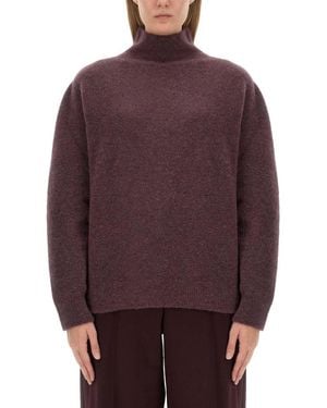 Alysi Relaxed Fit Turtleneck Sweater - Purple