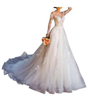 Kitty Chen Couture Cassandra Crystal Beaded Gown - Gray