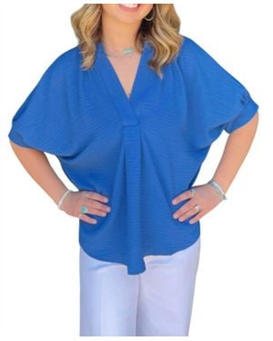 Ivy Jane Nautical Popover Dolman Top - Blue
