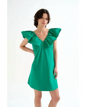Compañía Fantástica Ruffle Mini Dress - Green