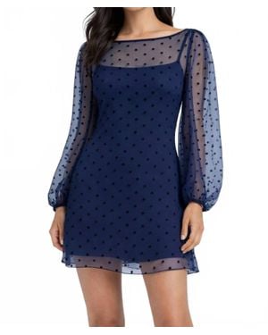 Amanda Uprichard Sheer Polka Dot Mini Dress - Blue
