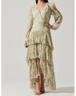 Astr Innessa Long Sleeve Tiered Maxi Dress - Natural