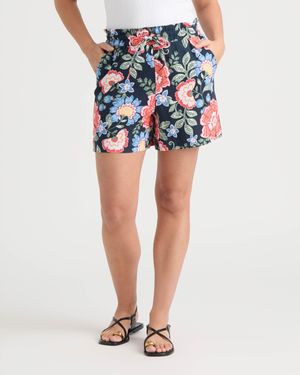 Ellen Tracy Linen Drawstring Short - Blue