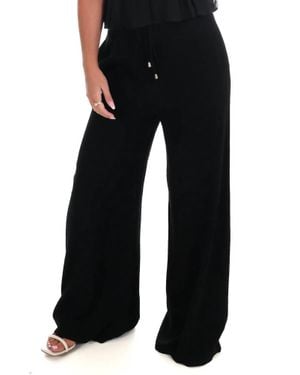 Adriana Contreras Little Luxuries Linen Wide Leg Pants - Black