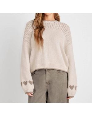 Splendid Charity Hearts Sweater - Natural