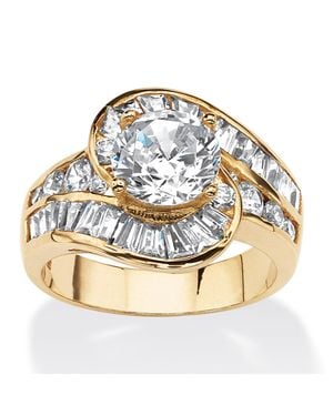 Palmbeach Jewelry 4.79 Tcw Round Cubic Zirconia Bypass Ring - Metallic