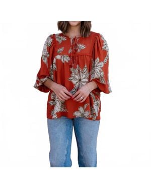 Easel Amanda Floral Top - Red