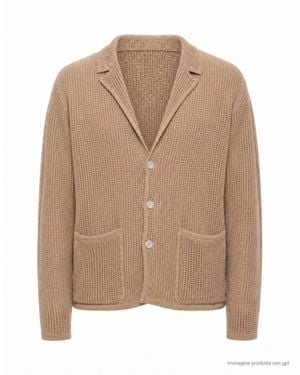 ATOMOFACTORY Sand Relaxed Fit Cotton Acetate Mesh Cardigan - Natural