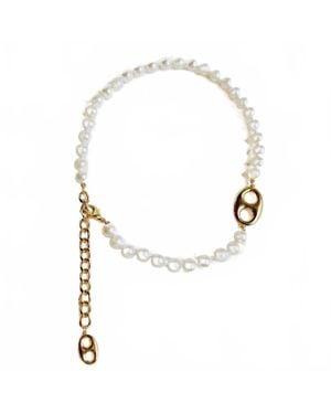 Ellison+Young Horse Bit Pearl Necklace - Metallic