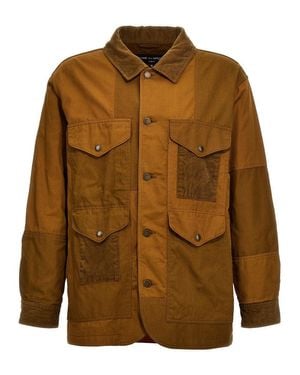 Comme des Garçons Ribbed Velvet Insert Canvas Jacket - Brown
