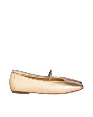 Pedro Garcia Tila Metallic Leather Ballerina Flats - Natural