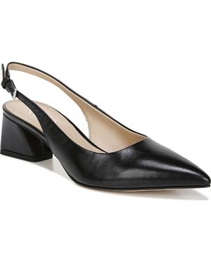 Franco Sarto Racer Buckle Pointed Toe Slingback Heels - Black