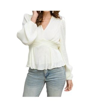 143 Story Xanidu Long Sleeve Blouse - White