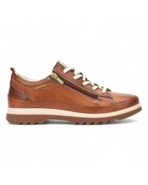 Pikolinos Brandy Leather Laces & Zipper Sneakers - Brown