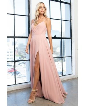 TRUEDAMES Simple Spaghetti Strap Chiffon Bridesmaids Dress - Black