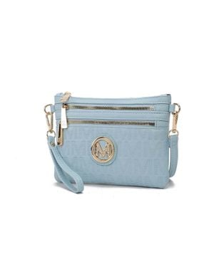 MKF Roonie Milan "M" Signature Crossbody Wristlet - Blue