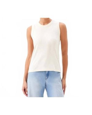 Karen Kane Ribbed Crewneck Tank - Blue