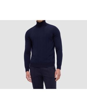 Bugatchi Wool Turtleneck Sweater - Blue