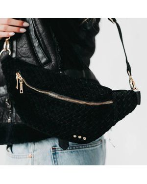 Pretty Simple Susie Suede Bum Bag - Black