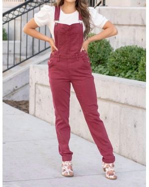 Judy Blue Double Cuff Boyfriend Overalls - Multicolor