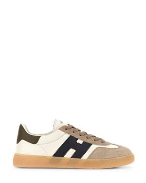 Hogan Cool Suede Textured Low-Top Sneakers - Natural