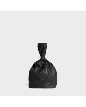LEMIZ Mariposa Twist Clutch Leather Handbag - Black