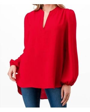 Stylive Everyday Long Sleeve Blouse - Red