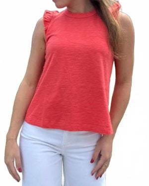 Sundry Solid Ruffle Cami - Red