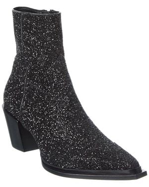 Jimmy Choo Cece Ab 60 Glitter Leather Bootie - Black